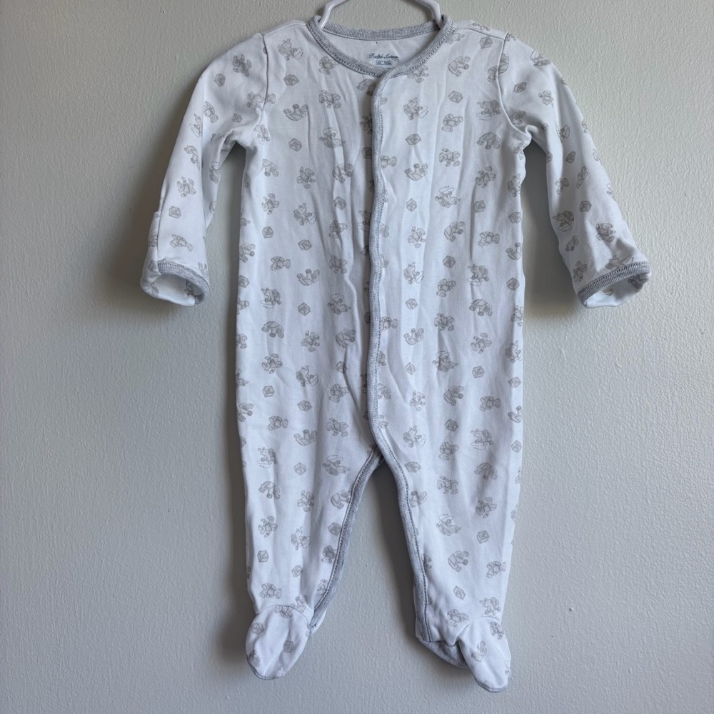 Ralph Lauren White and Gray Kids Footie
